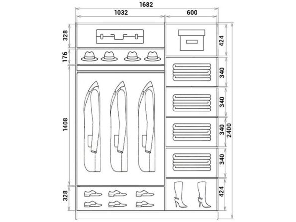 Шкаф купе шк2417с